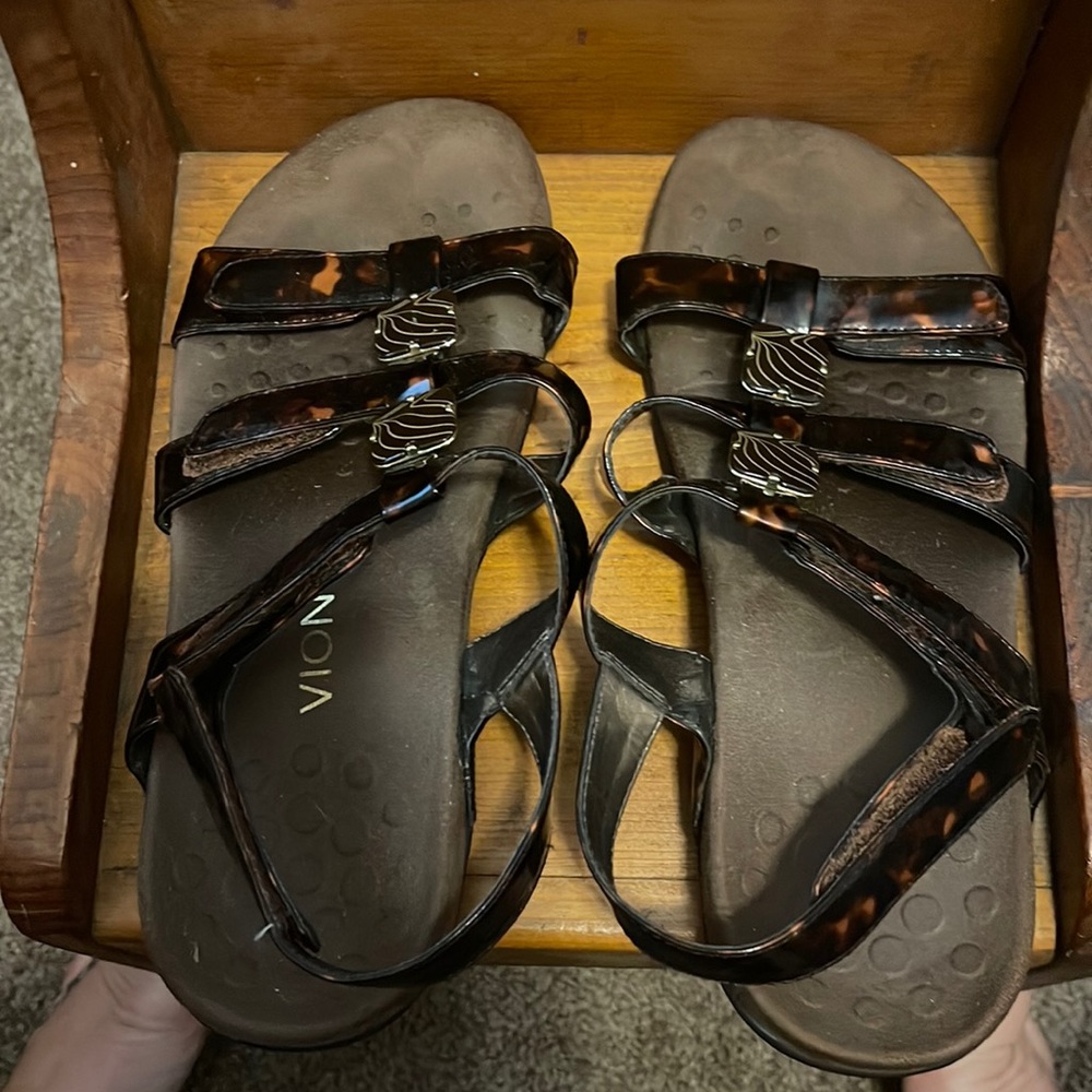 Vionic Size 9 Amber Tortoise Shell Dark Brown Ort… - image 1
